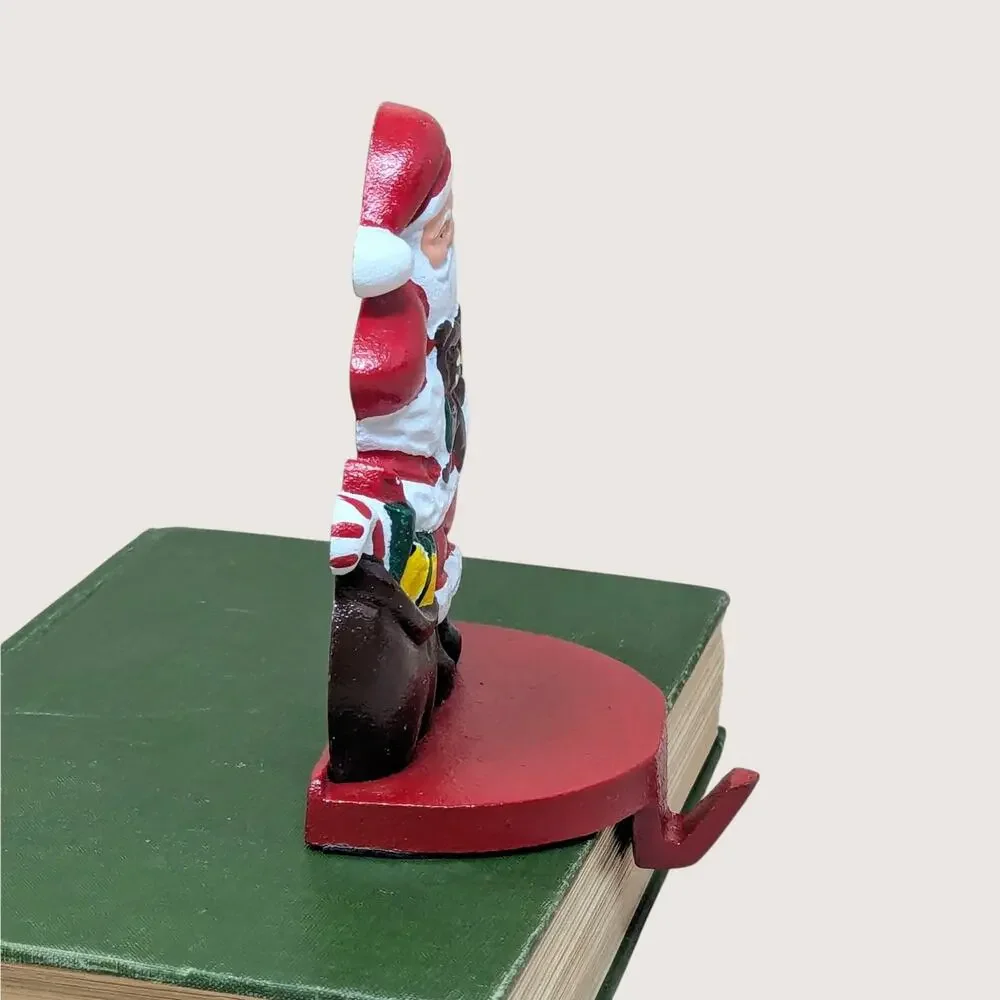 1990s Cast Iron Santa Claus Stocking Holder